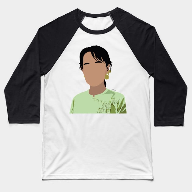 Aung San Suu Kyi Baseball T-Shirt by itsaulart